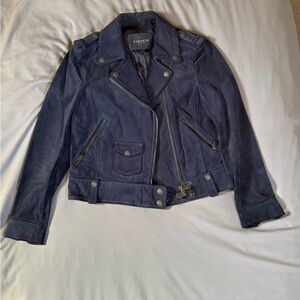 Coach Women's Midnight Navy Suede Leather Jacket